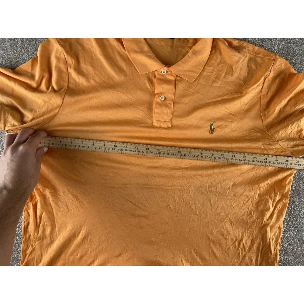 Polo Ralph Lauren Soft Cotton Pima Interlock Polo Orange Mens XXL Flesh Pony